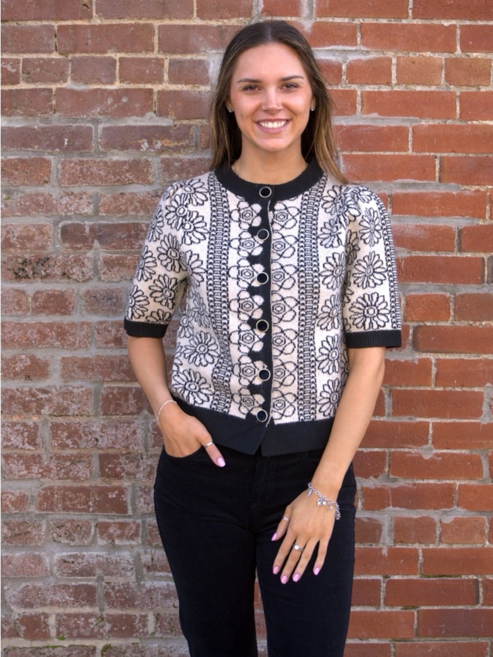 Daisy Noir Knit Cardigan